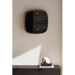 Housecraft Living Nyko Spiegel/ Wandspiegel Vierkant Hout 50x50 cm Bruin
