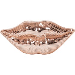 Ornament - Disco Lip - Glass - Rose Gold- 29x10x13,5cm