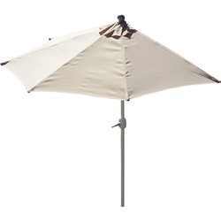 Cosmo Casa Parasol Half Rond Parla - Half Parasol - Balkonparasol - UV 50+ - Polyester/Aluminium - Crème - Zonder Standaard - 3kg - 300cm