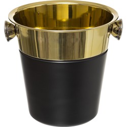 Champagnekoeler/ijsemmer zwart/goud 3 liter - IJsemmers