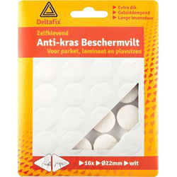 Anti-krasvilt rond 22mm wit 16st