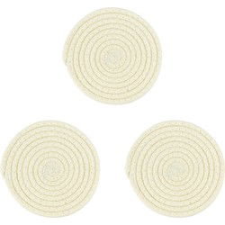 Krumble Pannenonderzetter rond - Katoen - Beige - Set van 3