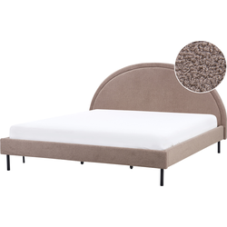 Beliani MARGUT - Tweepersoonsbed-Beige-Bouclé