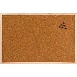 Rayher hobby materialen prikbord met houten lijst van kurk 60 x 45 cm - Prikborden