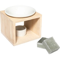 Amberblokjes/geurblokjes cadeauset - eucalyptus geur - inclusief geurbrander - Geurbranders