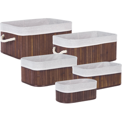 Beliani TALPE - Mand-Bruin-Bamboehout