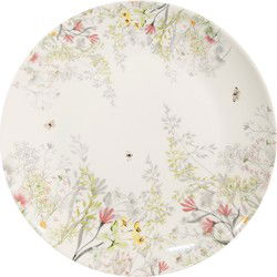 Clayre & Eef Ontbijtbord Wit Porselein Bloemen