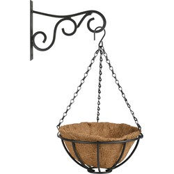 Hanging basket 25 cm met metalen muurhaak en kokos inlegvel - Plantenbakken