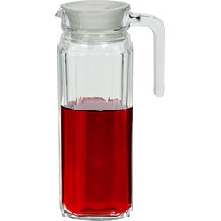Waterkan - met deksel - 1,1L - glas - schenkkan - waterkaraf - Schenkkannen