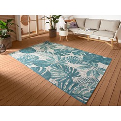 Binnen- En Buitenkleed - Tropical Leaves Blauw - 120 X 180 CM