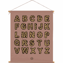 Label2X Textielposter kids leopard abc
