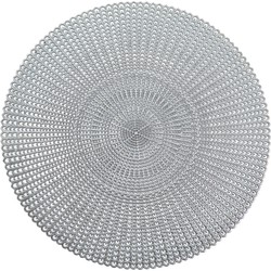 8x Ronde onderleggers/placemats voor borden zilver 41 cm - Placemats