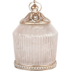 Clayre & Eef LED Lantaarn Roze Glas
