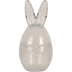 Clayre & Eef Glazen potje   Ø 8x17 cm Transparant Glas Ovaal Potje met Deksel