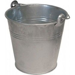 Benson Emmer - 2x - zink - plantenpot - met handvat - 12 liter - IJzeren emmer / teil