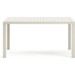 Kave Home - Culip buitentafel in aluminium met witte afwerking 150 x 77 cm