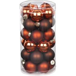 Inge Christmas Kerstballen - 30x st - kastanje bruin - D4 cm - glas - Kerstbal