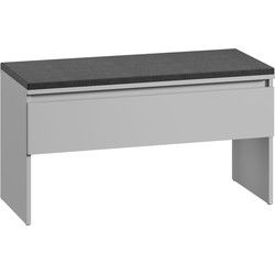 Meubella - Schoenenkast Santiago - Grijs - 92 cm - Met klep