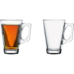 Pasabahce Koffie/thee glazen - set 2x stuks - transparant glas - 250 ml - Koffie- en theeglazen