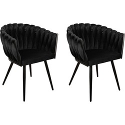 Pole to Pole – Wave chair - Black  - Set of 2