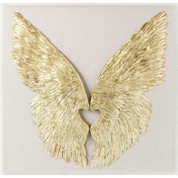 Kare Wanddeco Wings Gold White 120x120 cm