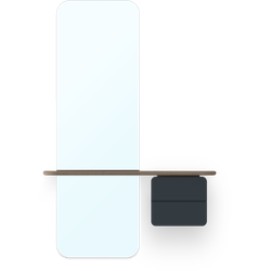 One More Look spiegel anthracite grey - met houten kastje