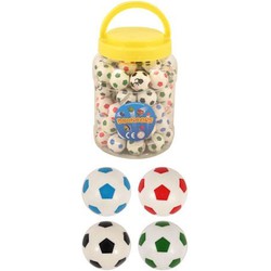 72 Stuks - Voetbal Stuiterballen Ø3.5 Cm in Pot - Uitdeelcadeautjes - Stuiterbal - Uitdeel - Traktatie voor kinderen - Jongens