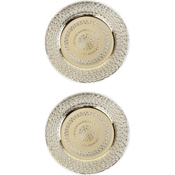 2x stuks diner borden/onderborden goud 33 cm - Onderborden