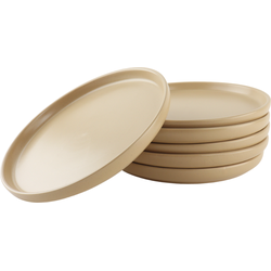 OTIX Ontbijtborden - Dessert - Bordenset van 6 Stuks - 21 cm - Beige - Keramiek - ORCHID