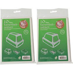 Boon Kattenbak afvalzakken - 20x stuks - wit - 51 x 20 x 46 cm - Poepzakjes