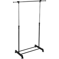5Five Kledingrek enkele stang - kunststof/metaal - zwart - 120x165 cm - Kledingrekken