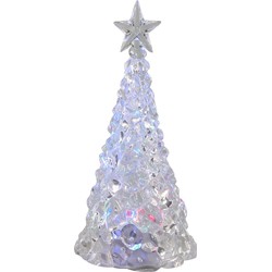 Svenska Living decoratie kerstboompjes met verlichting - 21 cm- acryl - kerstverlichting figuur