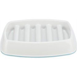 TRIXIE VOERBAK SLOWFEEDING KUNSTSTOF / TPR GRIJS 21X14 CM 250 ML
