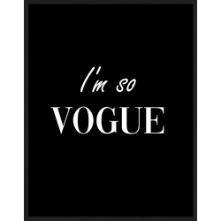 Any Image Print 'So Vogue' - Schilderij - Wanddecoratie - Inclusief beukenhouten lijst - Poster - 73x93cm - Zwarte lijst met Passe Partout