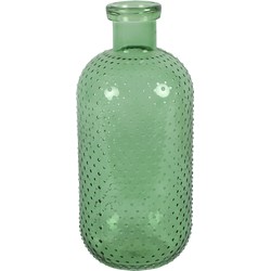 Countryfield Bloemenvaas Cactus Dots - groen transparant - glas - D15 x H35 cm - Vazen