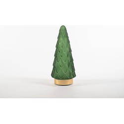 Tree Glass 10,5X24,5Cm Matt Green With Golden Base 10Le