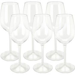 Excellent Houseware Wijnglas - 6x - transparant - kunststof - 330 ml - Wijnglazen