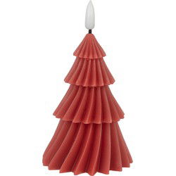 Clayre & Eef LED Kaars Ø 8x13 cm Rood Wax