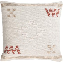 Kave Home - Kussenhoes Bibiana met beige, geel en terracotta prints van wol en katoen 45 x 45 cm