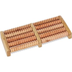 Decopatent® Dubbele Voetroller voetmassage apparaat - Betere Bloedsomloop in 2 Voeten - Bamboe - Voet massage Voetroller 2 voeten