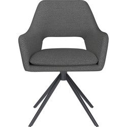 Eetkamerstoel Mos Grijs Metalen Swivel - Giga Meubel