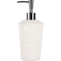 Clayre & Eef Zeepdispenser 325 ml Wit Keramiek Zeeppompje