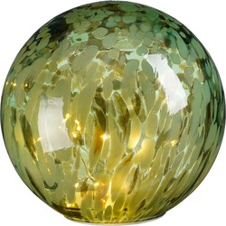 House of Seasons Deco Bal met LED Verlichting - H20 x Ø20 cm - Glas - Groen