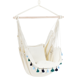 VARENA - Hangstoel - Beige/Blauw - Katoen