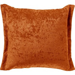 Dutch Decor LEWIS - Sierkussen 45x45 cm - fluweel - met sierrand - Potters Clay - oranje - Dutch Decor