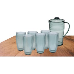 Excellent Houseware grote waterglazen 650 ML en karaf 2 Liter van kunststof - Drinkglazen