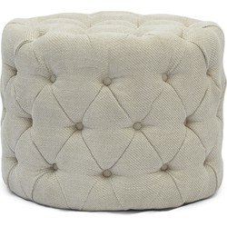 Riviera Maison Opera Footstool, rich tweed, antique white