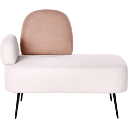 ARCEY - Chaise longue - Lichtbeige - Linkszijdig - Stof