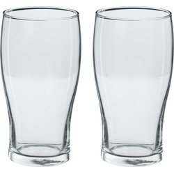 Set van 8x stuks grote bierglazen pint transparant 570 ml - 9 x 16 cm - Bierglazen