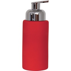 MSV Zeeppompje/dispenser Kyoto - keramiek - rood - 6.5 x 18 cm - 250 ml - Zeeppompjes